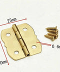 2 Pack 4 Hole Antique Iron Hinges 30x25mm furniture hardware set with screws for DIY boxes and small furniture durable vintage style