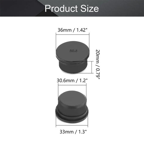 Product size dimensions of Premium Quality Heavy Duty 5 Pack Black Rubber Stopper Plugs for Cable Gland