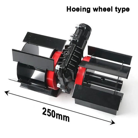 Rugged Heavy Duty Garden Tiller Cultivator Attachment with Metal Construction Hoeing Furrowing Soil Loosening Wheels 250mm