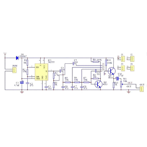 Circuit board diagram for Beginner Friendly Soldering Practice Kit With Multiplex Waveform Generator Plug In Circuit Board Learn Skills