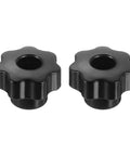 Straight Up Solid 7 Point Star Knobs M6 Metric Female Thread 25Mm Plastic Head Black 2 Pack Clamping Handles