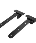 Heavy Duty Strap Gate Hinges 13 Inch Rated To Haul 900 Lbs Without Breaking A Sweat Crafted From Solid Stainless Steel For Farm Gates And Heavy Wood Doors Built Like A Tank To Load Up The Weight While Halting Sagging black strap hinges with multiple holes for secure installation.