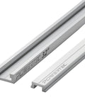 32 Inch Miter T Track With T Bar For Table Saw Router Table And Band Saw Go-To Tool For DIY Woodshop Setups Fits Three Quarters By Three Eighths Miter T Slot Ideal For Sliding Jigs Miter Gauges And Custom Woodworking Fixtures, showing close-up of anodized aluminum track and bar
