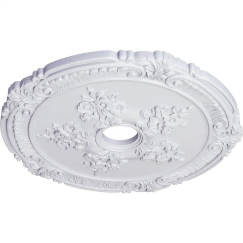 Attica Rose Ceiling Medallion 26 Inch Outer Diameter With Three And Three Quarters Inch Inner Diameter And One And One Half Inch Projection Fits Canopies Up To Four And One Half Inches Lightweight Easy Install Factory Primed And Ready To Use