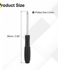 Top Shelf Micro Phillips Screwdriver 3.0mm with Non Slip Handle, 98mm long, ideal for precise repairs on watches and smartphones.