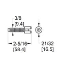 Technical diagram of Stem Faucet Part 970-0770 With SecurePfit Stem Adapter for Easy Faucet Repair and Replacement with measurements.