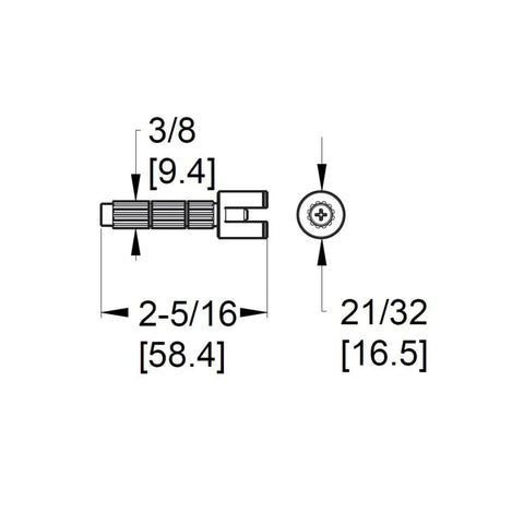 Technical diagram of Stem Faucet Part 970-0770 With SecurePfit Stem Adapter for Easy Faucet Repair and Replacement with measurements.