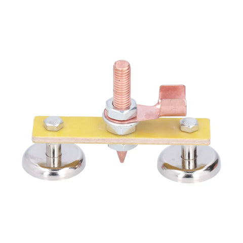 Heavy Duty Magnetic Welding Support With Copper Clip Ground Clamp 300A Double Magnet Head For Metal Surface Screw Fixed for Pro Mech Maintenance Jobs.