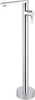 Freestanding Bathtub Faucet Tub Filler In Chrome With Single Handle Floor Mount Modern Bathroom Faucet Designed For Easy Water Control