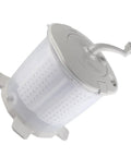 Transparent washing machine spinner drum with handle, designed for Hand Crank Washing Machine Delivers 1200 RPM Spin To Knock Moisture Fast.