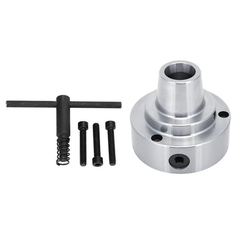 Heavy Duty 5C Collet Chuck For Lathe Machines With 0.0006 TIR Precision Accuracy And Durable Machined Construction, tool set with screws and handle.