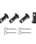 4 Pack M4x10mm Single Hole Clevis Pins Black For Quick Assembly In Machinery, Farm Equipment, Hitches, Lifts And Rigging Durable Steel Pins For Easy Disassembly And Strong Hold In DIY Projects, with split pins