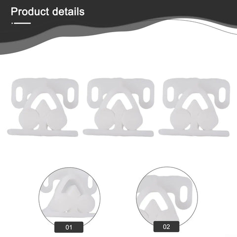3 Pack Spring Loaded Door Latch Ball Roller Catch Set In White ABS Plastic For Cabinets, Cupboards, Closets, Wardrobes, Drawers And RVs