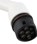 Close-up view of Premium Electric Vehicle Charging Adapter 3 Phase 32 Amp 22 Kilowatt Female Socket Receptacle connector.