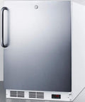 Heavy Duty Stainless Steel Upright Freezer Brings Legit Pro Grade Cold Storage Commercial Grade Build showing front view with control panel.