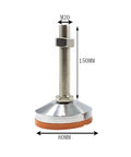 Heavy Duty Adjustable Leveling Feet 4 Pack 304 Stainless Steel Screw Down Machine Supports Hard As Nails Stable Quick Leveling Pads with M20 thread and dimensions.