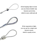 20Pcs Wire Rope Cable Clips For Hanging Pictures And Lights showing double-layer and single-piece bayonet mount options