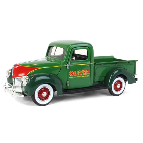 1940 Ford Oliver Pickup Die Cast Model 1/24 Scale Display Truck With Opening Cab Doors And Tailgate, Green Finish, SCT915