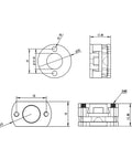 Upgrade Your Ender3 Z Axis Setup With These Brass Oldham Couplings For T8 Lead Screws Providing A Super Flexible And Smooth Hot Bed Motion Plus 18mm Rounds, 18mm technical drawing