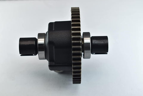 Side view of Traxxas Hardened Carbon Steel Main Spur Gear 52T for One Eighth Scale Sledge Monster Truck, black heavy duty