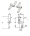 Beefy Weldable Barrel Door Hinges With 360 Degree Rotation And Precise Angle Positioning, detailed design and dimensions shown.