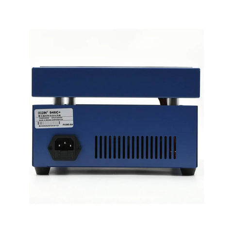 Rear view of the Pro Grade 850W Soldering And Desoldering Station With Digital Preheat Hot Plate 200x200mm