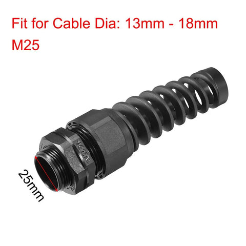 IP68 Waterproof M25 Cable Gland Nylon Joint With Strain Relief For 13mm To 18mm Wire Diameter Adjustable Locknut Dust Proof And Anti Acid Alcohol Resistant Junction Box Accessory 2 Pack, 25mm thread