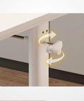 Adjustable Height Standing Desk With Slick Hand Crank, ergonomic beige design with manual crank adjustment mechanism.