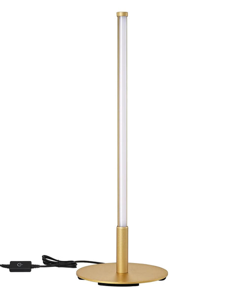 LED Table Lamp With Stepless Dimming And 3 Color Temperatures 2700K To 6500K Modern Gold Metal Desk Nightstand Light, slim vertical design