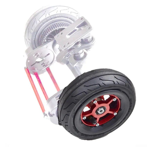 160mm Off Road Electric Skateboard Wheel with Aluminum Alloy Hub and Pneumatic Tire on Transparent Background