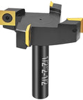 Heavy Duty Slab Flattening Router Bit With One Half Inch Shank And Two And One Half Inch Cutting Diameter, Four Wing Coated Carbide Inserts For CNC Spoilboard Surfacing, Planing Wood And MDF, Slab Leveler And Rabbeting, ATS Coating For Heat Resistance.