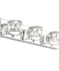 Three Light Crystal Vanity Light Bar Over Mirror Modern LED Bathroom Fixture With White 5500K Light Energy Efficient.