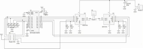 Circuit diagram of a Two Pack BTS7960 43A Beefy High Power H-Bridge Motor Driver Module for Arduino Projects with PWM and level control.