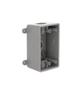 Weatherproof Single Gang Nonmetallic Electrical Outlet Box For Outdoor Receptacles With One Half Inch Or Three Quarter Inch Threaded Outlets