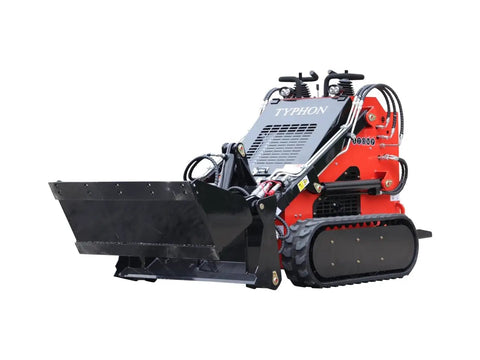 Mini Skid Steer Loader 1800 Lb Capacity With Four In One Bucket Attachment, compact machine for farm, garden, parks and roads.