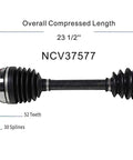 Right Front CV Axle Shaft Assembly For A Smooth, No-Jolt Ride Passenger Side, Premium OE-Grade Axle, Boot Integrity, Precise Machining, Balanced For Vibration-Free Performance In All Driving Conditions. 23 1/2 in, 30/28 splines, 52 teeth