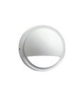 Half Moon LED Deck Light Low Voltage 12V Outdoor Weatherproof Fixture, sleek white finish, aluminum housing, 3.7 inch profile, front view