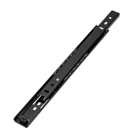 10 Inch Ball Bearing Full Extension Drawer Slides With Soft Close And Concealed Piston Dual Track 2 Section Runners Black Finish