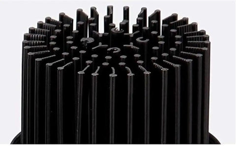 WKNHHL Recessed Lighting Housing Trim Kits Ultra-Thin Black Single Head Square Lighting Downlight close-up of black heat sink design.