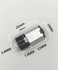 Sturdy Dc Motor 3V 5V 6V Planetary Gearbox with detailed measurements for precise use in DIY robot builds and toy car restorations.