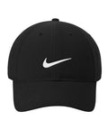 Black Classic Fit Hat With Moisture Wicking Fabric, Low Profile Crown, 100 Percent Polyester, Contrast Underbill, Front View
