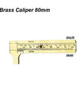 Solid Brass Digital Caliper High-Precision Mini Tool for DIY, 80mm size, measuring scales in mm and inches.