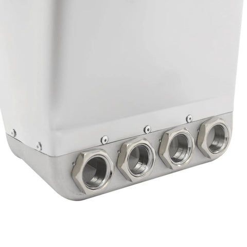Built Tough Air Stucco Texture Hopper Sprayer Cranks Out Fast Wall Coating With Four Swappable Nozzles close-up of nozzles on aluminum hopper.