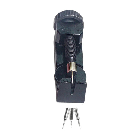 Watch Chain Link Remover And Strap Adjuster Repair Kit With Spring Bar Tool And Pin Replacements Steel Design Black