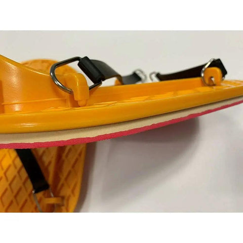 Close-up of Concrete Plastering Cushion Sleeper Shoes for work that prevent shoe marks on finished floors, lightweight ABS.
