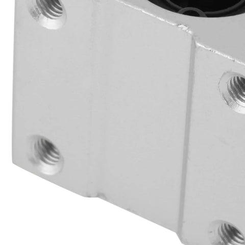 4 Piece Aluminum Linear Motion Ball Bearing Slide Block Set For CNC showing detailed pillow block with threaded holes.