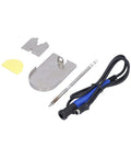 Top Tier 75W Pro Soldering Station With Rapid Heat Up And Precise Temp Control From 200 To 500 Celsius accessories including soldering iron and cleaning pad.