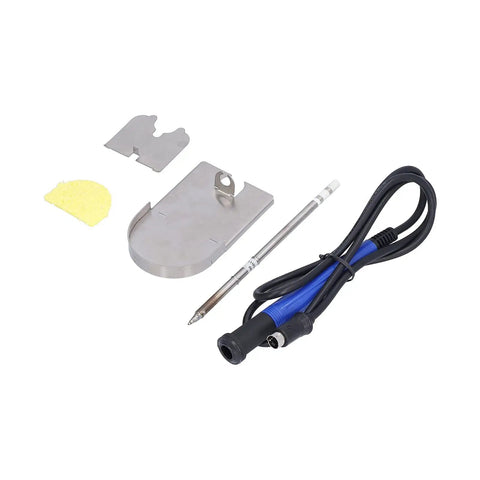 Top Tier 75W Pro Soldering Station With Rapid Heat Up And Precise Temp Control From 200 To 500 Celsius accessories including soldering iron and cleaning pad.