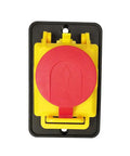 Front view of Emergency Stop Pushbutton Switch For Lathes And Table Saws 120V 4 Pins Electromagnetic Switch with Waterproof Cover