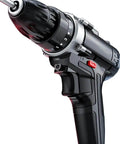 Rugged Cordless Impact Drill And Electric Hand Screwdriver With Rechargeable Lithium Battery Two Speed Switch Twenty Five Torque Settings And Badass All Copper Motor For Serious Builds close-up of grip and chuck mechanism
